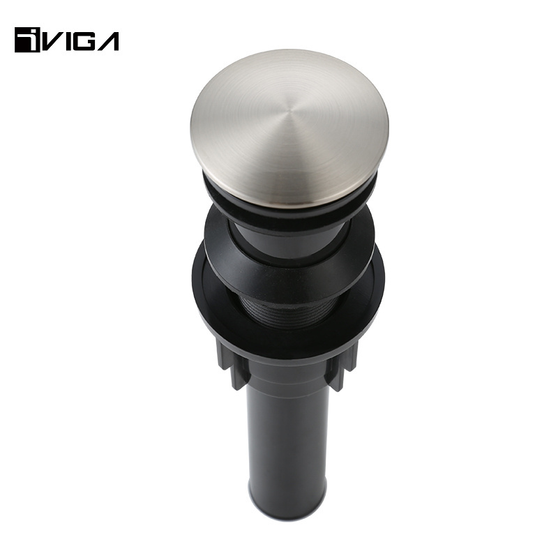 Viga Faucet Factory Directly Supply Pop-Up Drain with Overflow Matte Black Vessel Sink Drain