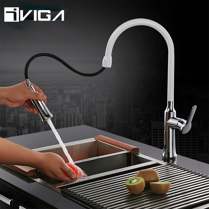 China Supplies Kitchen Sink Faucet Mixer Tap Multi Function Brass Body Pull Down 2 Way Kitchen Faucet