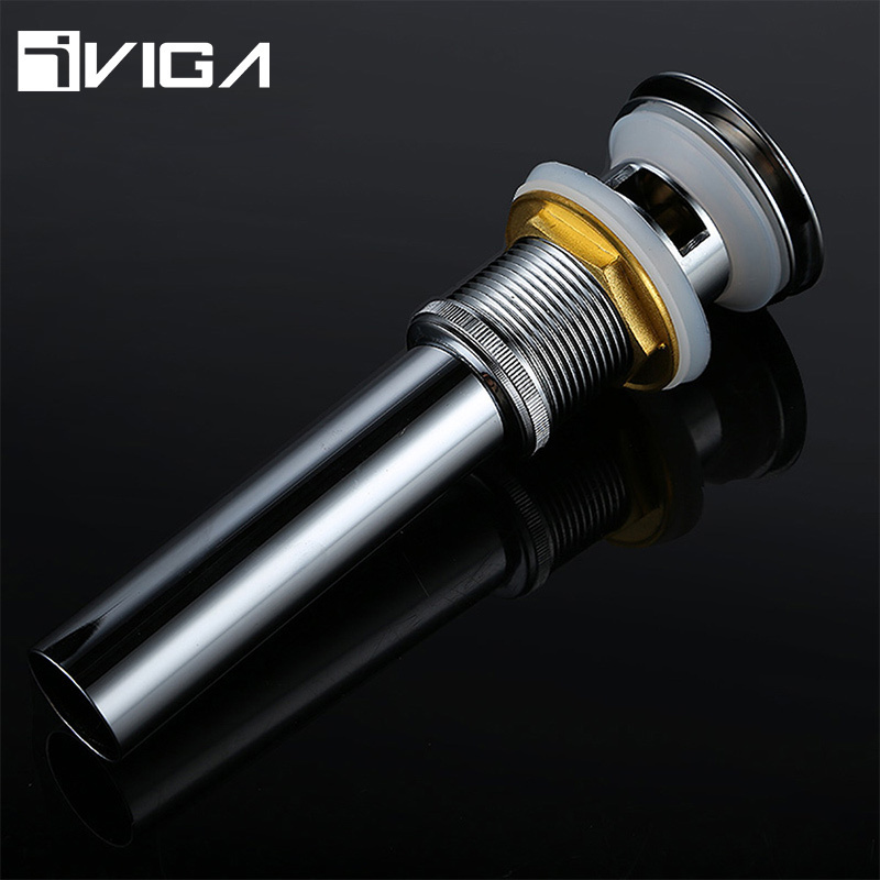 Pop Up Water Waste Brass Drain Pump Washbasin Faucet Drain With Overflow