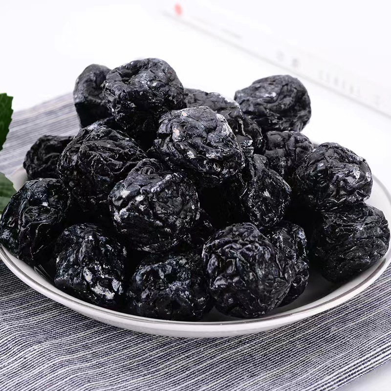 Natural Organic Healthy Salted Ebony Chinese Dried Plums Sour Preserved Black Plum Dehydrated Fruits Black Dried Plum