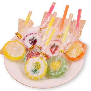 New Arrival Sweet Fluorescent Lollipop Fruit Sliced Lollipops Fluorescent Stick Lollipop