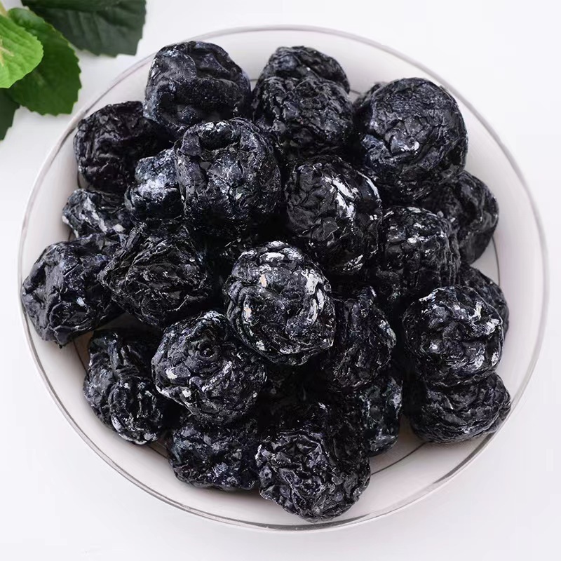 Natural Organic Healthy Salted Ebony Chinese Dried Plums Sour Preserved Black Plum Dehydrated Fruits Black Dried Plum