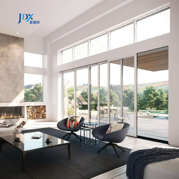 12 Foot Double Sliding Glass Door Burglar Proof Sliding Interior Glass Doors Plexiglass Terrace Sliding Door