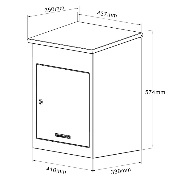 Apartment Porch Freestanding Self Locking Secure Pillar Parcel Box Locker Package Mailboxes