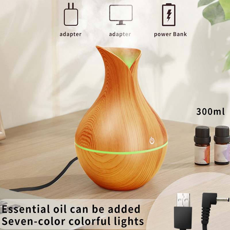 Kubeauty wood grain humidifier Ultrasonic Cool Mist Air Humidifier aromatherapy diffusers essential oil USB Mini Humidifier