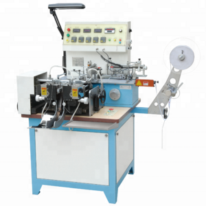 JZ-2817 Multifunction Woven Label Cutting Machine Printed Fabric Satin Ribbon Label Cutting Folding Machine For Care Label