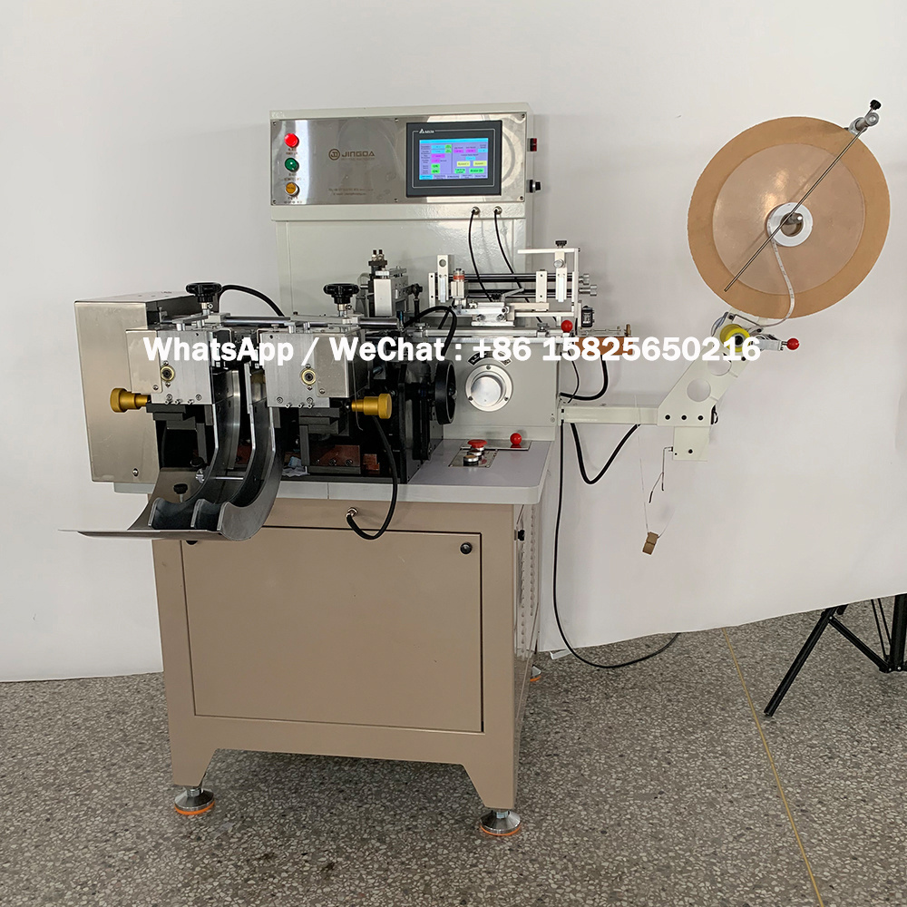 JZ-2817 Multifunction Woven Label Cutting Machine Printed Fabric Satin Ribbon Label Cutting Folding Machine For Care Label