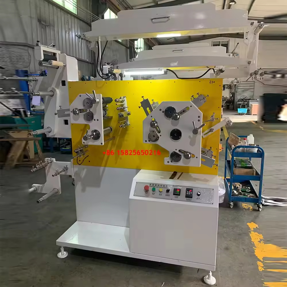 JR-1521 High Speed 2+1 Colors Double Side Roll To Roll Flexo Printer Fabric Clothes Satin Ribbon Cotton Label Printing Machine