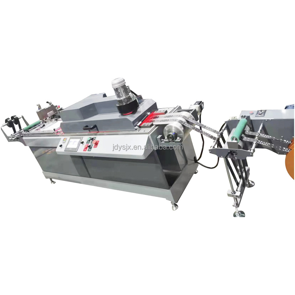 JDZ-2003 Full Automatic Roll To Roll Silk Screen Printing Machine Small Size 3 Colors Garment Wash Care Labels Printing Machine