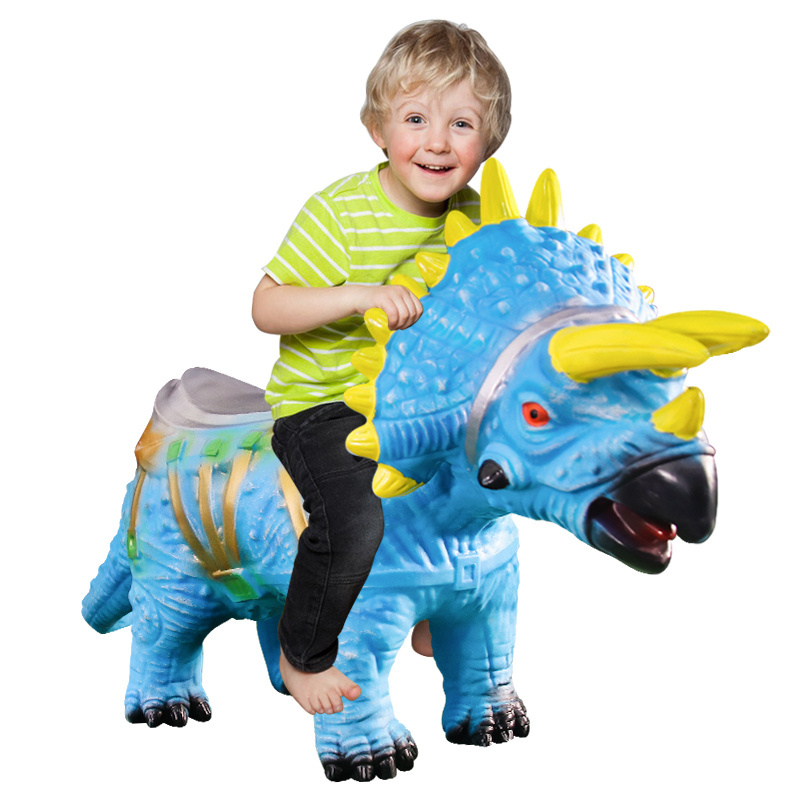 Cute Dinosaur Animal Ride On Toys with Music Electric Remote Control Riding Triceratops Toys For Boys and Girls