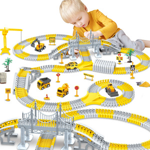 345PCS Educational Puzzle Assembly Track Play Set Electric Construction Track Race Toys for Kids