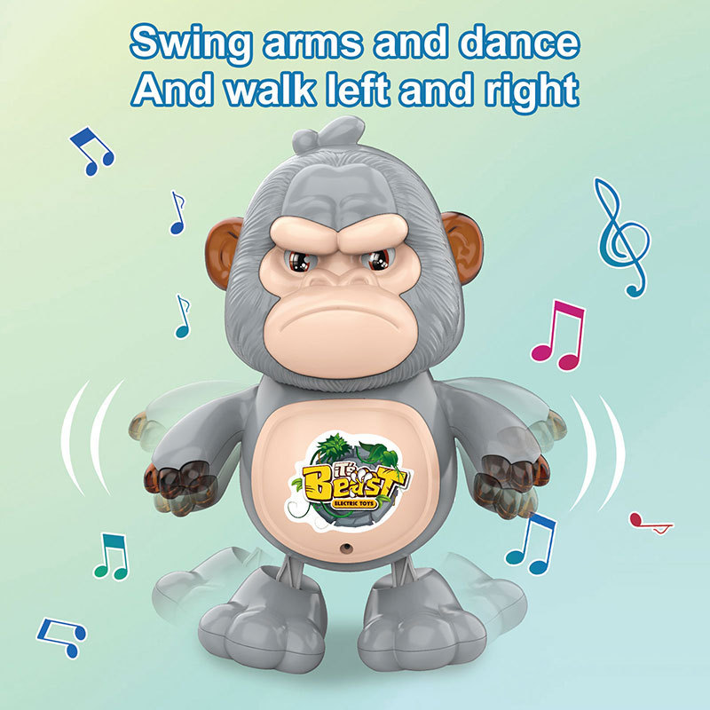 Cute Gorilla Animal Walking Musical Toys Educational Baby Dancing Robot Toys for Kids