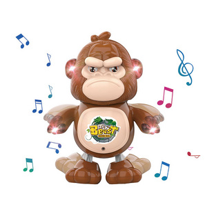 Cute Gorilla Animal Walking Musical Toys Educational Baby Dancing Robot Toys for Kids