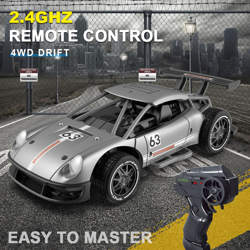 2.4GHz Remote Control High-Speed Car 1:24 Scale Wireless Electric Automatic RC Car Alloy Toys for Children