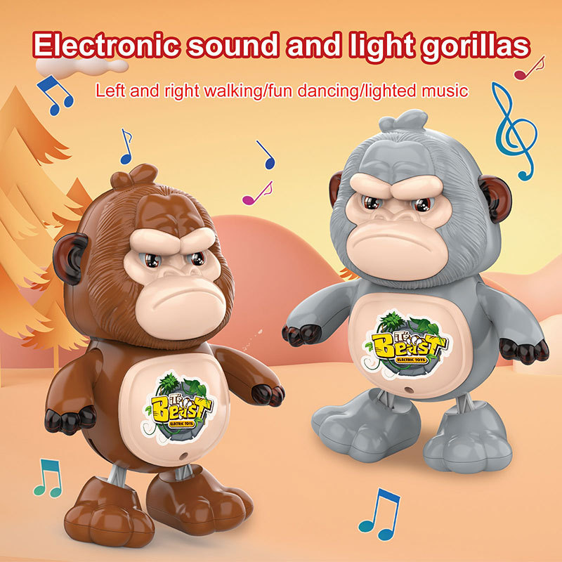 Cute Gorilla Animal Walking Musical Toys Educational Baby Dancing Robot Toys for Kids