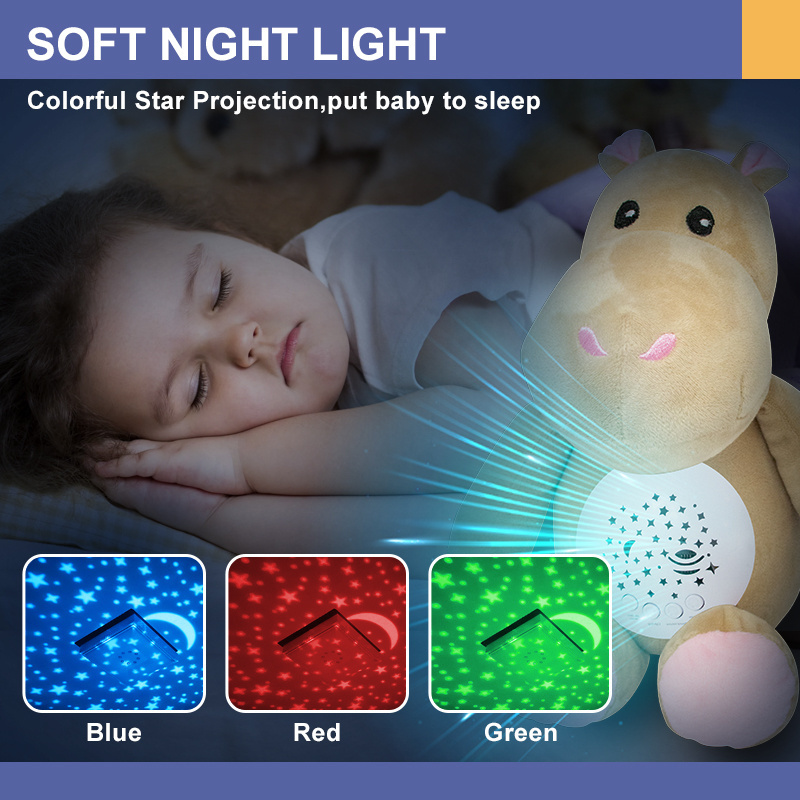 Baby Sleep Soother Night Light Soft Animal Projection Musical Soft Toys Baby Sleeping Plush Toys