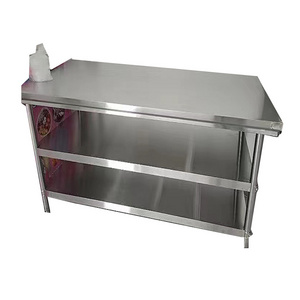 1.0mm Thickness Food Prepare Work Bench/201 Stainless Steel 3 layers Kitchen Table