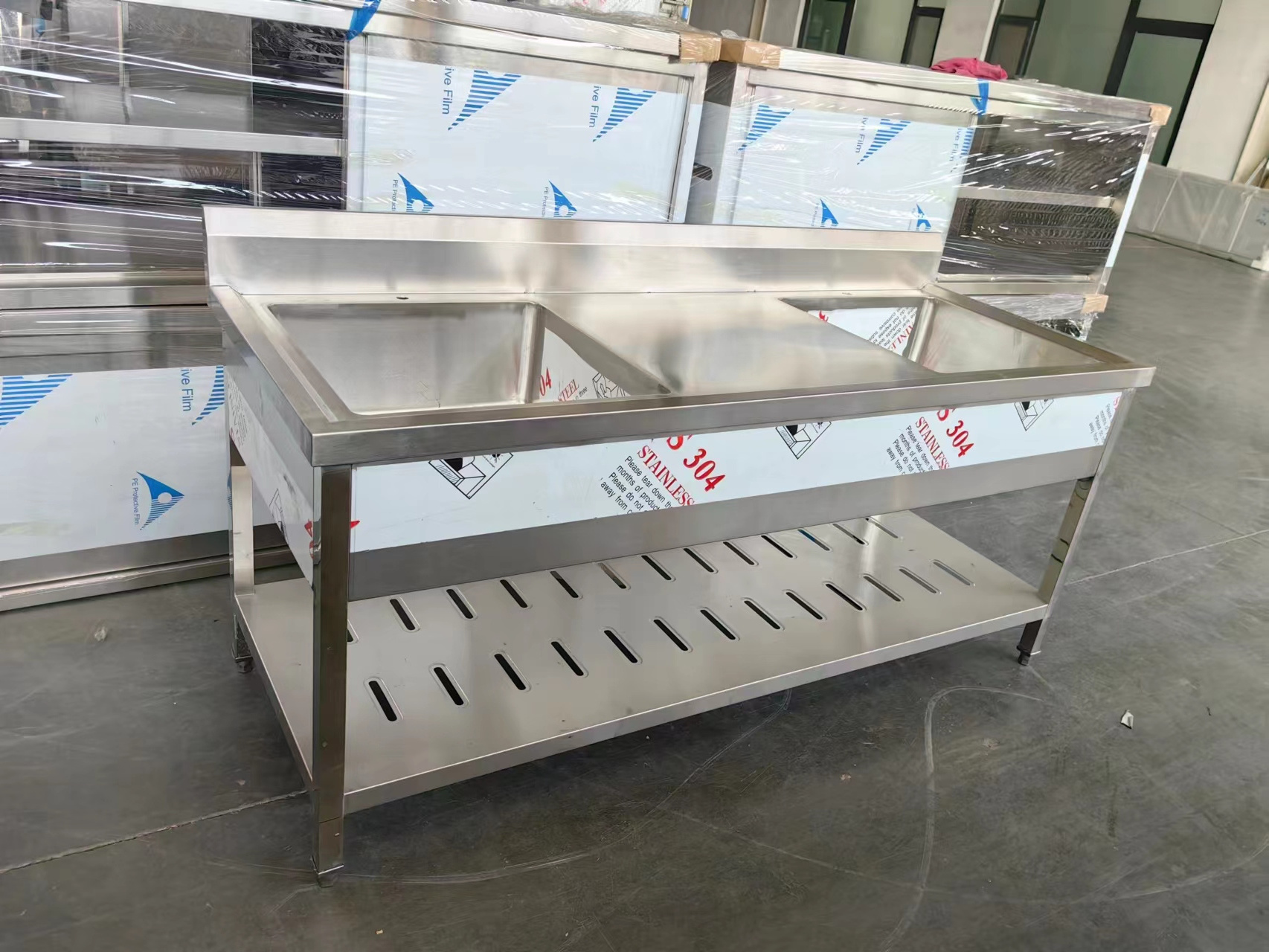 stainless steel kitchen sink  2 Compartment Sink for restaurant