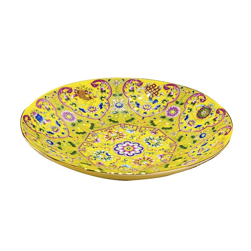 Enamel color collection eight treasures National dish Home dish soup plate steak plate