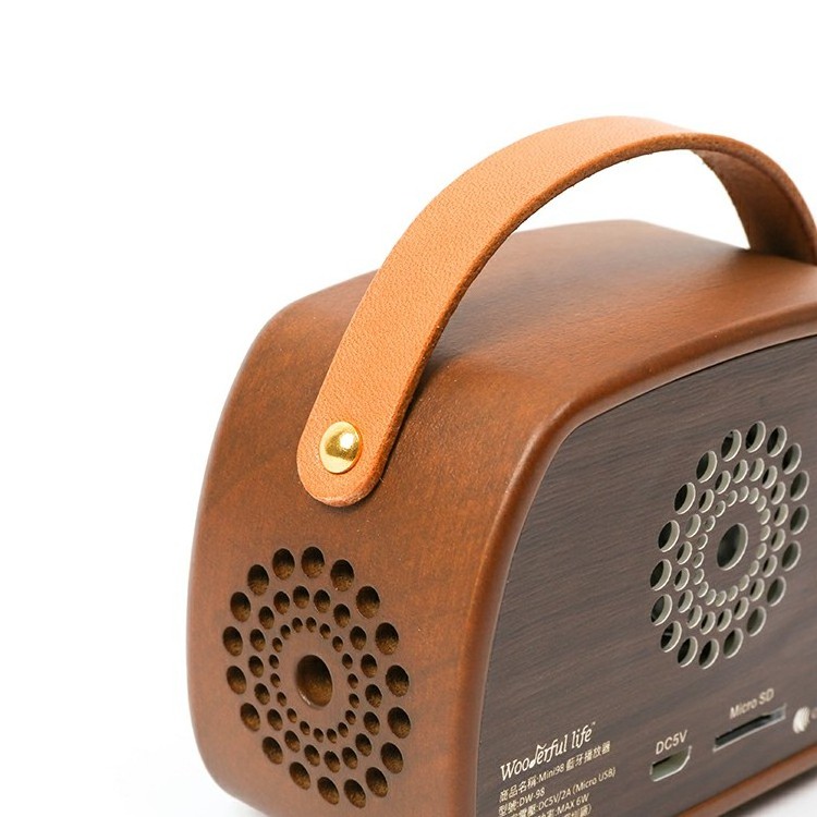 [2.1R] Wooden Mini Speaker Hickory Wireless connections Player