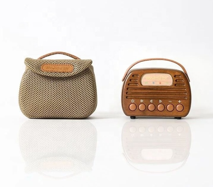 [2.1R] Wooden Mini Speaker Hickory Wireless connections Player