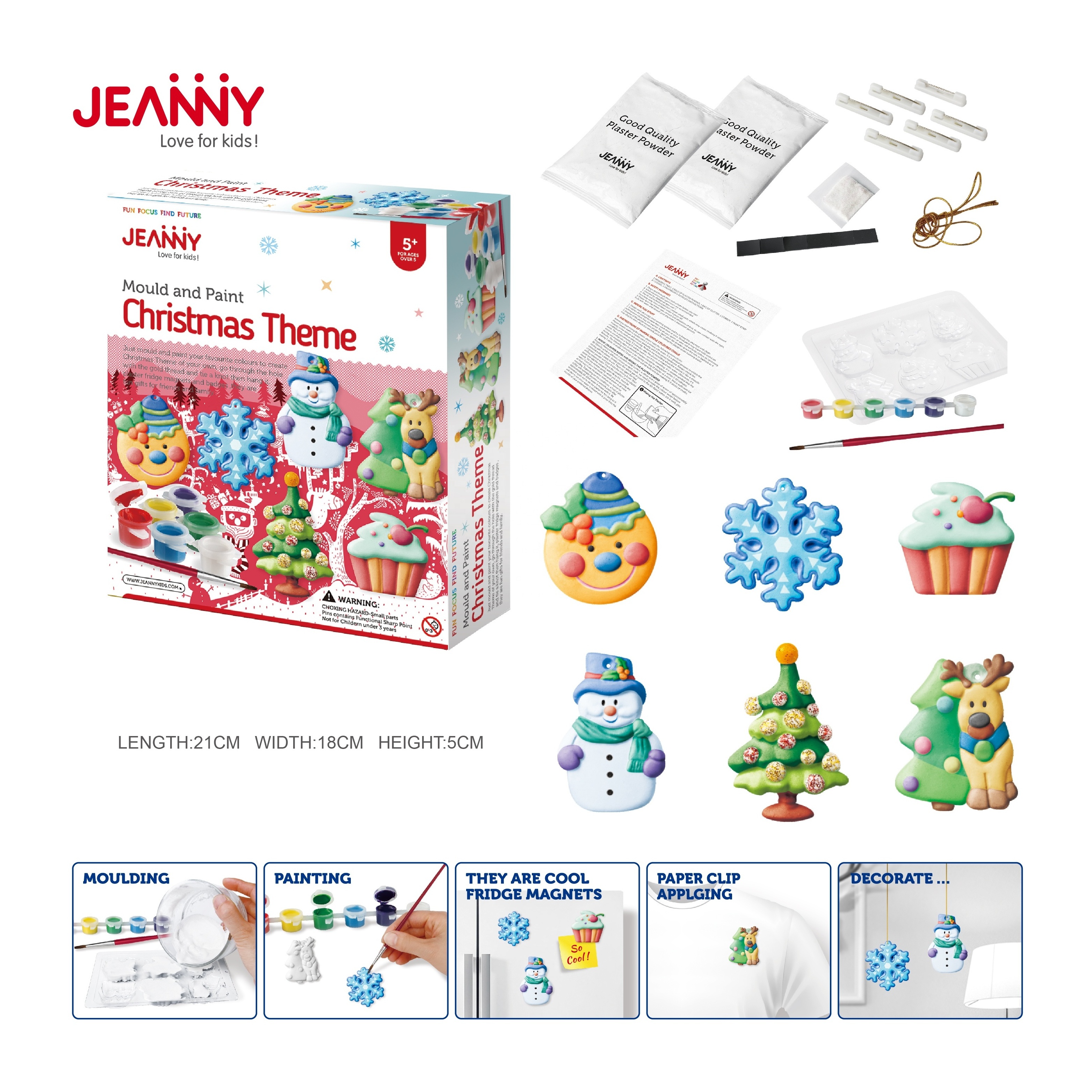 Mould and Paint Christmas Theme Acrylic Paint Set for Kids Inventory of Educational Toys for Children