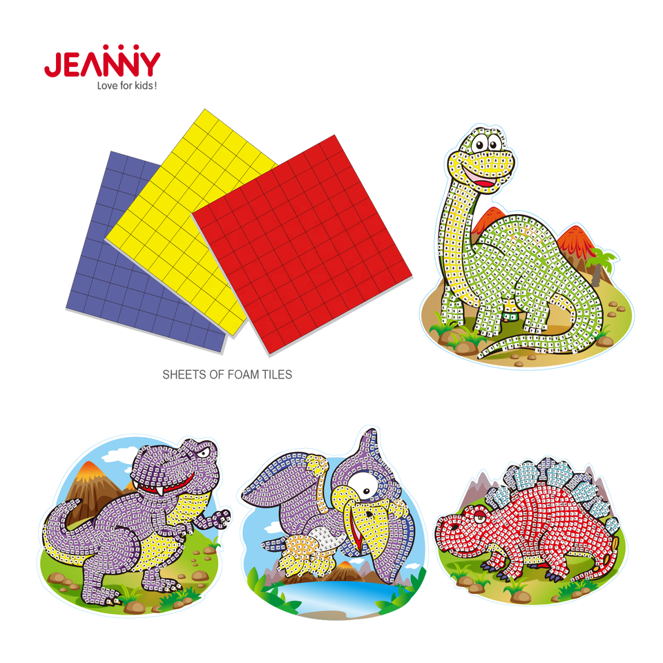 Creative Educational Handmade Crafts For Decoration Dinosaur Toys Preschool EVA Foam 3D Mosaic DIY Sticker Art Kit For Kids