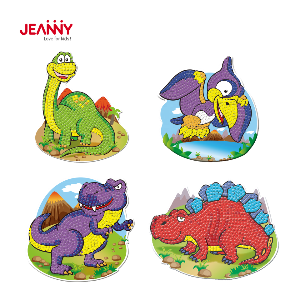 Creative Educational Handmade Crafts For Decoration Dinosaur Toys Preschool EVA Foam 3D Mosaic DIY Sticker Art Kit For Kids