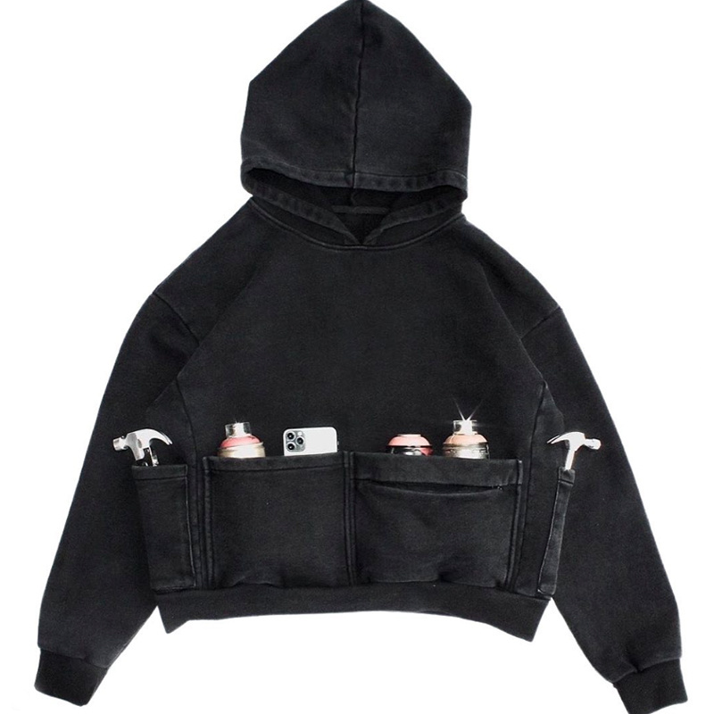 DiZNEW Factory Custom High Quality Multi-Pocket Blank High Quality Hoodies Wholesale Plus Size Hoodie Man