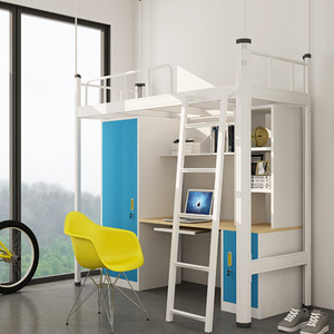 Staff hostel college student bunk bed with desk wardrobe