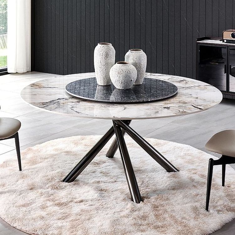 Top Quality modern folding extendable furniture dining table sets luxury 6 chairs sintered stone ceramic marble dining table set