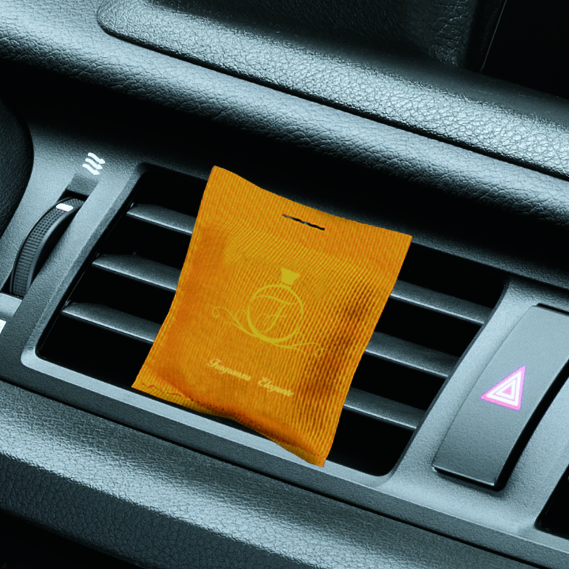 Fabric  car scent diffuser air freshener custom logo car vent clip  hanging scented  sachet bag  for car drawer  closet