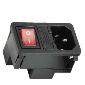 Branded OEM Electrical Grounding C14 AC Power Inlet Socket With Switch And Fuse Holder Made in Taiwan