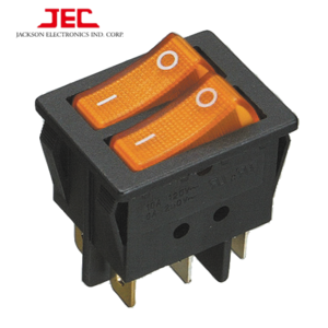 JEC RLEIL TWIN ROCKER SWITH 608 Series ON-OFF DPST DPDT Double Pole color switch