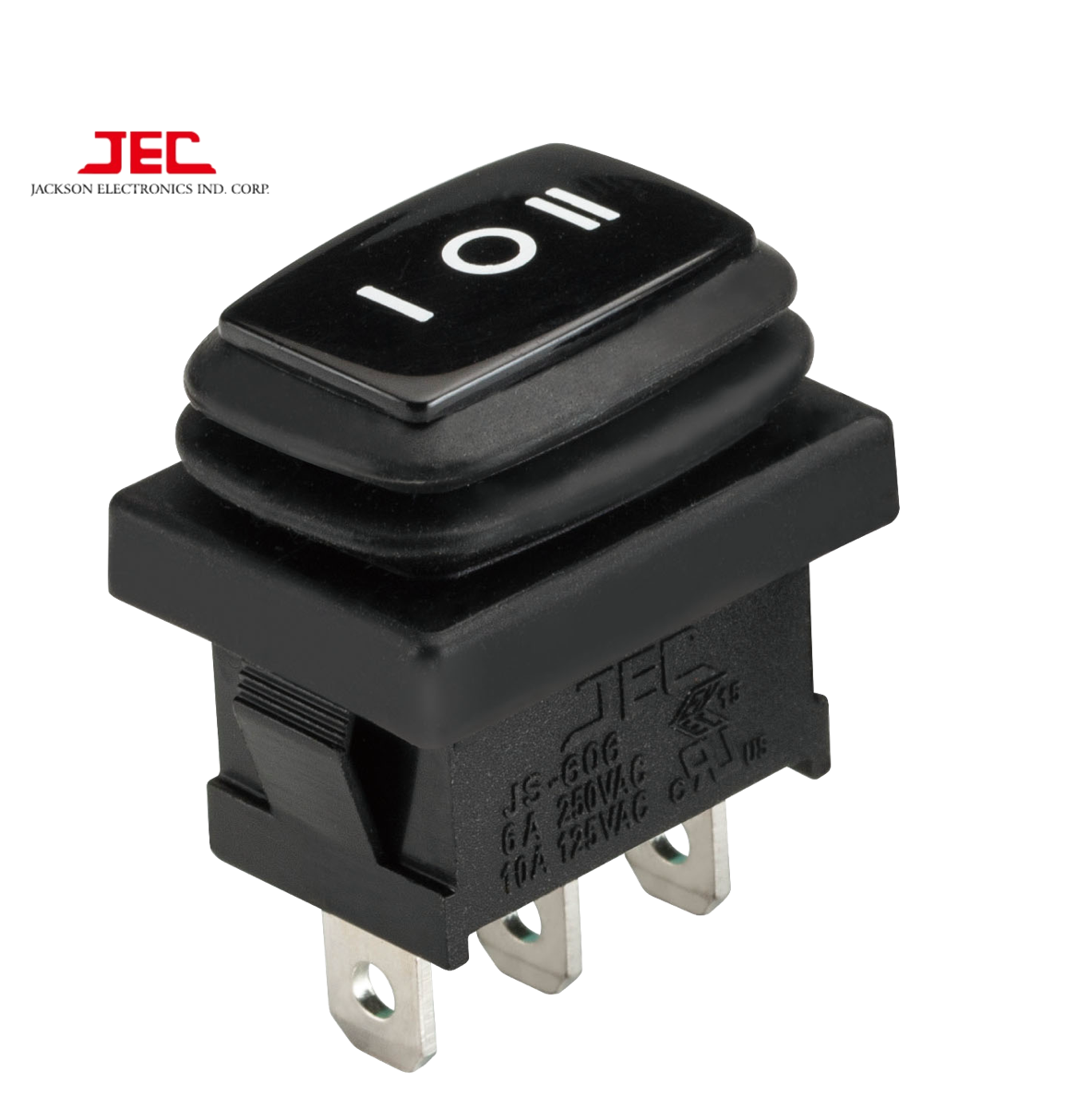 Customized JEC Waterproof Marine Black Rocker Switch Ip65 On-Off Single Pole For Sale