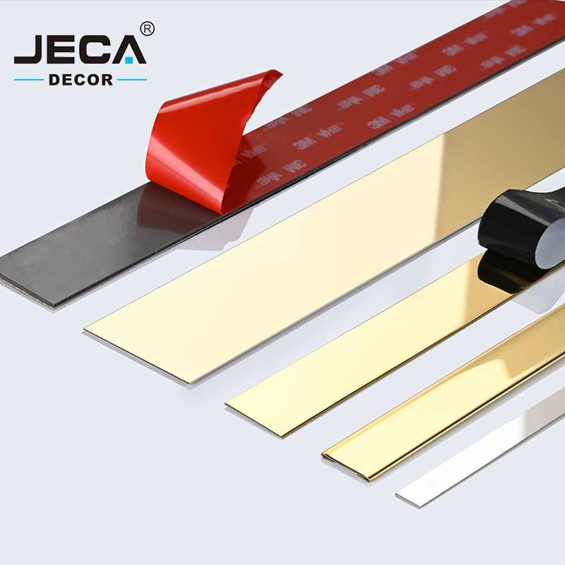 Foshan Supplier JECA Multiple Color Trim Strip Flat Tile Trim Strip For Wall Furniture Wardrobe Decoration 304/316 Tile Trim