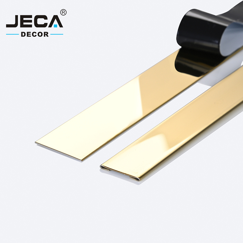 Foshan Supplier JECA Multiple Color Trim Strip Flat Tile Trim Strip For Wall Furniture Wardrobe Decoration 304/316 Tile Trim