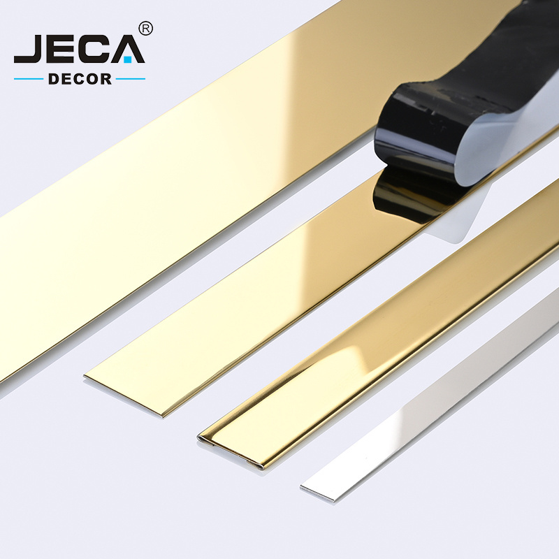 Foshan Supplier JECA Multiple Color Trim Strip Flat Tile Trim Strip For Wall Furniture Wardrobe Decoration 304/316 Tile Trim