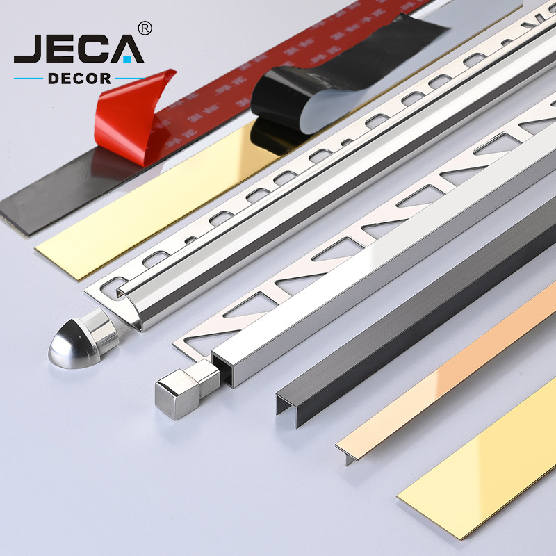 Foshan Factory JECA Tile Accessories Stainless Steel Tile Trim For Wall Floor Furniture Decoration 304 Ceramic Tile Profiles