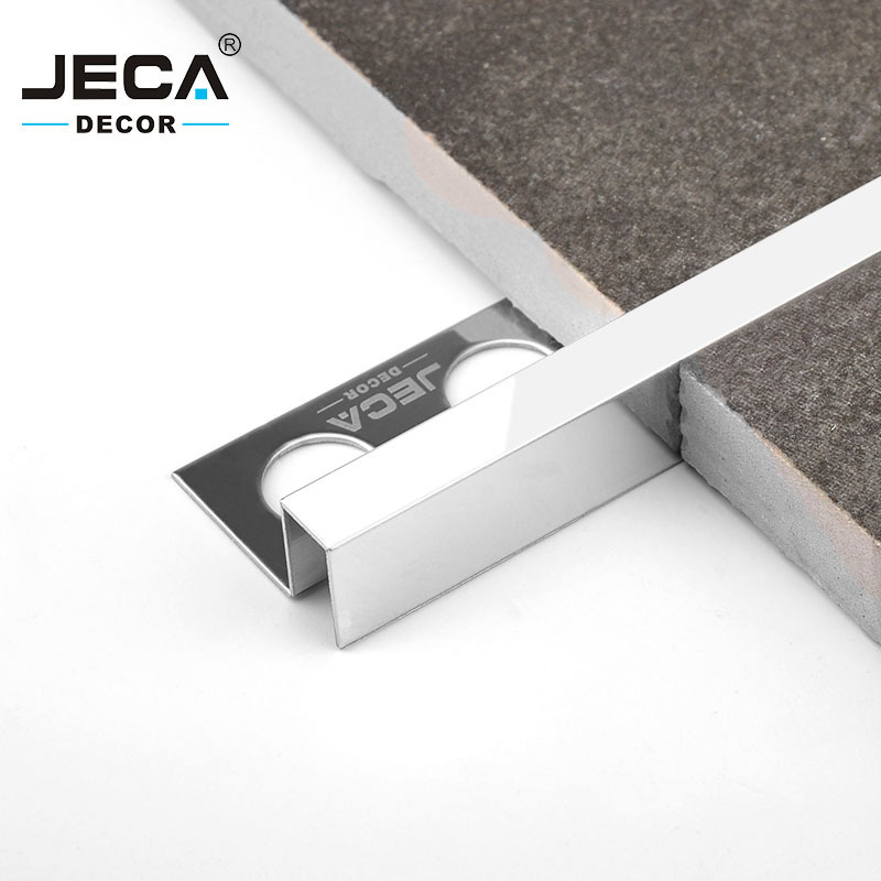 Foshan Factory JECA Stainless Steel Tile Edging Profiles For Floor Or Wall Edges Decoration 304 Metal Tile Trim Wall Edge Trim