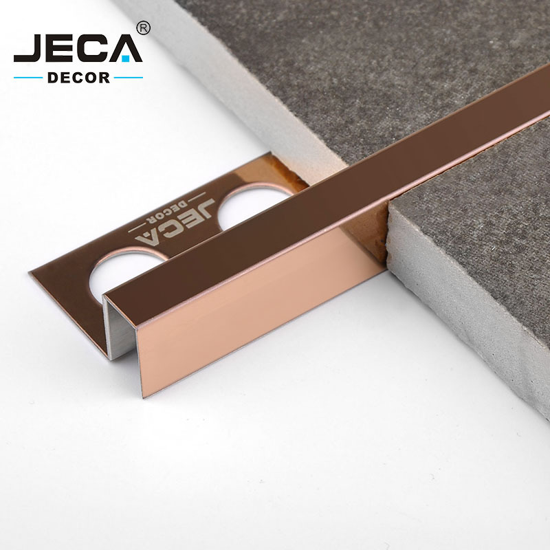 Foshan Factory JECA Stainless Steel Tile Edging Profiles For Floor Or Wall Edges Decoration 304 Metal Tile Trim Wall Edge Trim