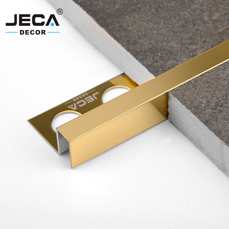 Foshan Factory JECA Stainless Steel Tile Edging Profiles For Floor Or Wall Edges Decoration 304 Metal Tile Trim Wall Edge Trim