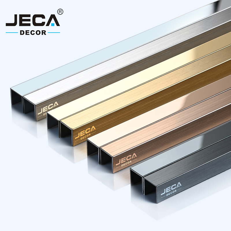 Foshan JECA Factory Directly Tile Profile Stainless Steel Tile Trim For Wall Floor Decoration U Shape Tile Accessories