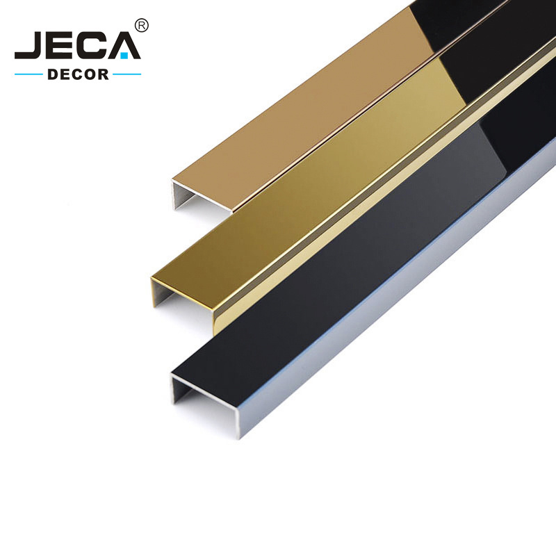 Foshan JECA Factory Directly Tile Profile Stainless Steel Tile Trim For Wall Floor Decoration U Shape Tile Accessories