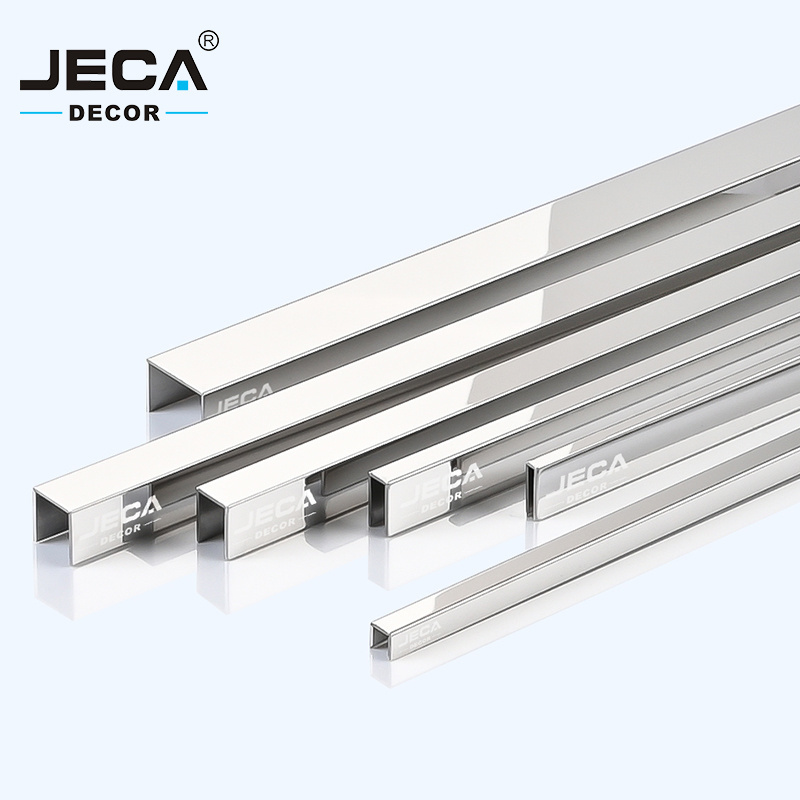 Foshan JECA Factory Directly Tile Profile Stainless Steel Tile Trim For Wall Floor Decoration U Shape Tile Accessories