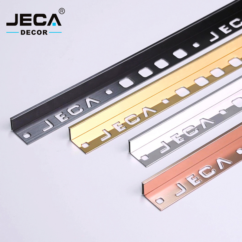 Foshan Supplier JECA Tile Profiles Tile Edging Trim For Floor Or Wall Edges Decoration 304 Stainless Steel Tile Trim