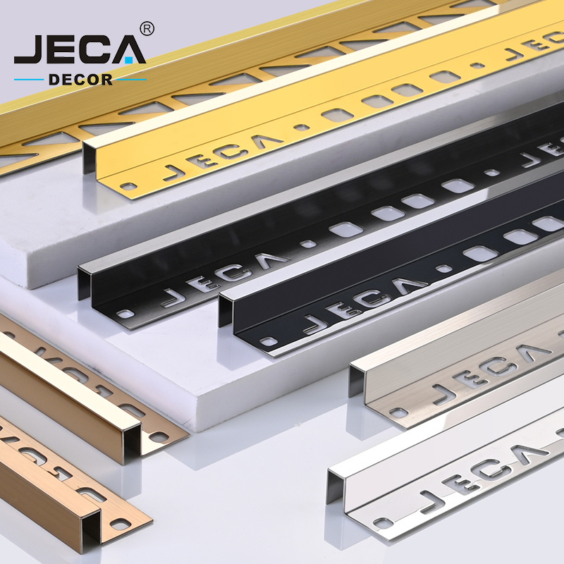 Foshan JECA Decorative Profiles Wall Edge Trim 304 Q-Shaped Hot Selling Stainless Steel Tile Trim For Building Wall Decoration