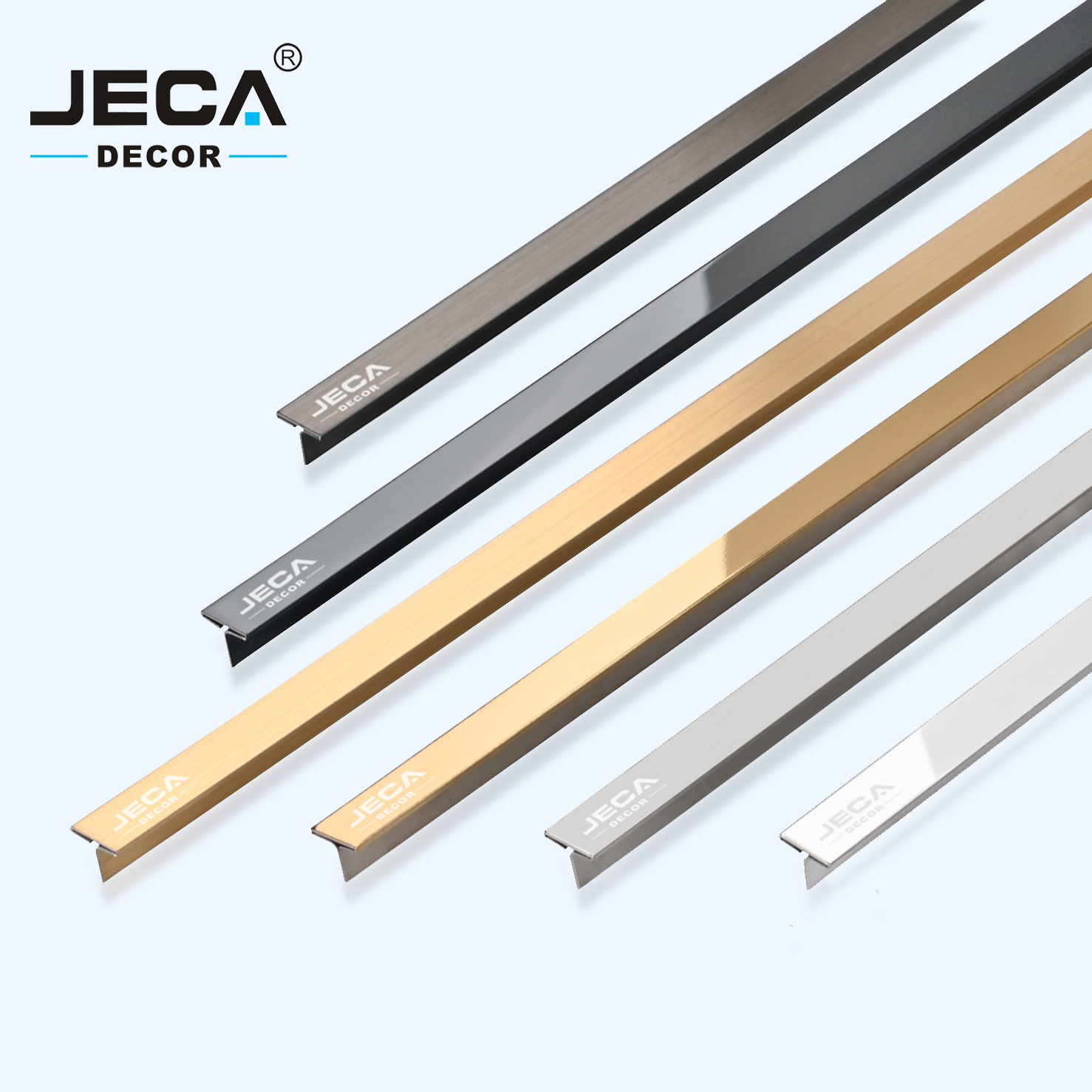 Foshan Manufacturer JECA Tile Molding For Stainless Steel Golden Profile Wall Metal Decorative Trim Strip For Ceiling