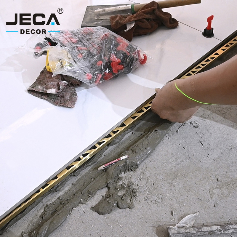 Foshan Supplier JECA Tile Profiles Tile Edging Trim For Floor Or Wall Edges Decoration 304 Stainless Steel Tile Trim