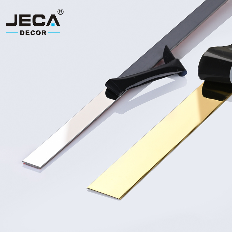 Foshan Supplier JECA Multiple Color Trim Strip Flat Tile Trim Strip For Wall Furniture Wardrobe Decoration 304/316 Tile Trim